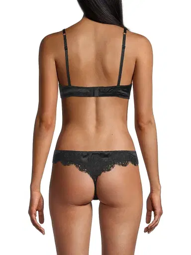 Dolce & Gabbana Women's Silk & Lace Soft Cup Bra - Nero | Thumbnail 4 Dolce & Gabbana Women's Silk & Lace Soft Cup Bra - Nero | Thumbnail 4