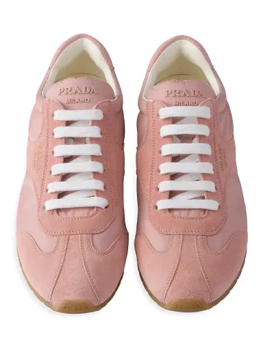 Prada Women's Re-Nylon and Suede Sneakers - Pink | Thumbnail 4 Prada Women's Re-Nylon and Suede Sneakers - Pink | Thumbnail 4