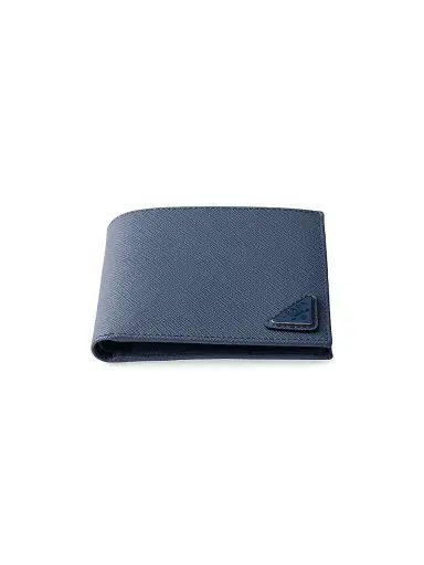 Prada Men's Saffiano Leather Wallet - Blue | Thumbnail 3 Prada Men's Saffiano Leather Wallet - Blue | Thumbnail 3
