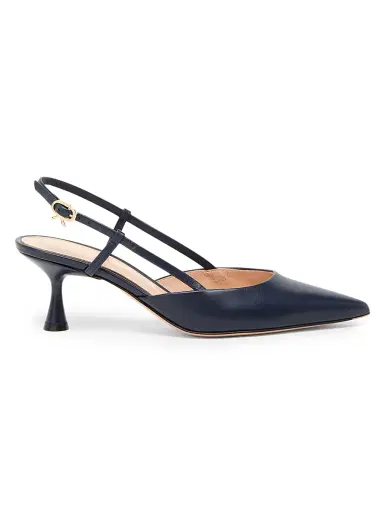 Gianvito Rossi Women's Ascent 55MM Leather Slingback Pumps - Denim | Thumbnail 1 Gianvito Rossi Women's Ascent 55MM Leather Slingback Pumps - Denim | Thumbnail 1