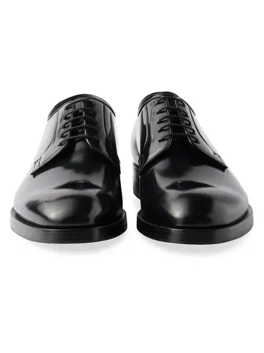 Prada Men's Brushed Leather Lace-Up Shoes | Thumbnail 4 Prada Men's Brushed Leather Lace-Up Shoes | Thumbnail 4