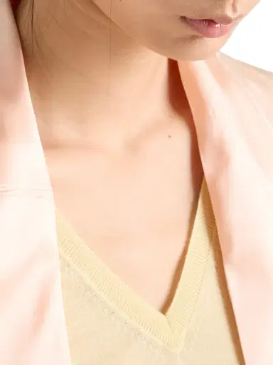 Prada Women's Cashmere and Silk V-Neck Sweater - Yellow | Thumbnail 4 Prada Women's Cashmere and Silk V-Neck Sweater - Yellow | Thumbnail 4