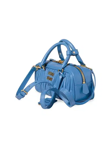 Miu Miu Women's Arcadie Matelassé Nappa Leather Top Handle Bag - Light Blue | Thumbnail 2 Miu Miu Women's Arcadie Matelassé Nappa Leather Top Handle Bag - Light Blue | Thumbnail 2