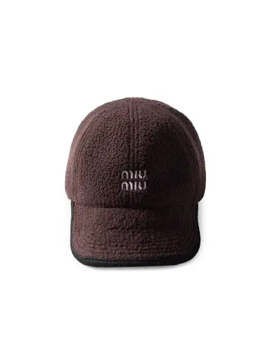 Miu Miu Women's Fleece Baseball Cap - Brown | Thumbnail 3 Miu Miu Women's Fleece Baseball Cap - Brown | Thumbnail 3