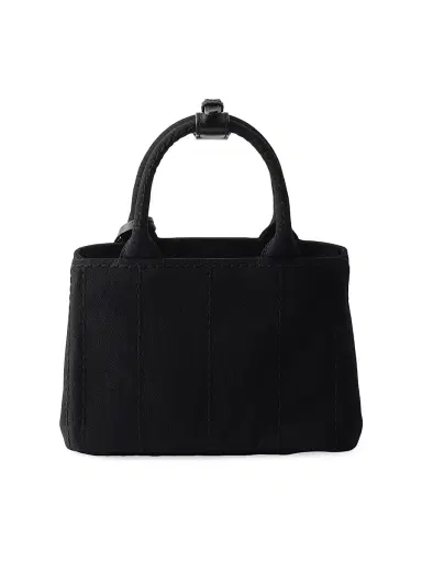 Prada Women's Jardinière Cotton Canvas Mini Top Handle Bag - Black | Thumbnail 3 Prada Women's Jardinière Cotton Canvas Mini Top Handle Bag - Black | Thumbnail 3