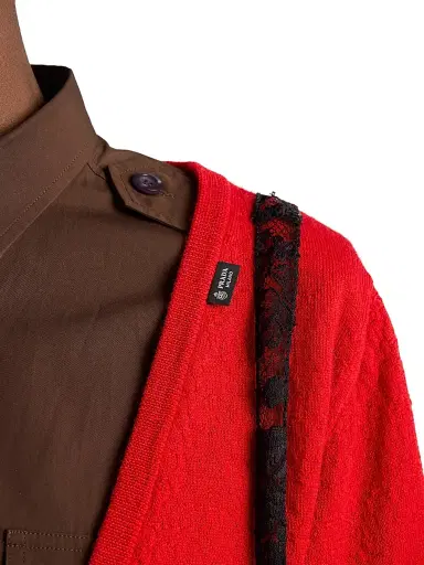 Prada Women's Cashmere V-Neck Sweater - Red - Size 8 | Thumbnail 6 Prada Women's Cashmere V-Neck Sweater - Red - Size 8 | Thumbnail 6