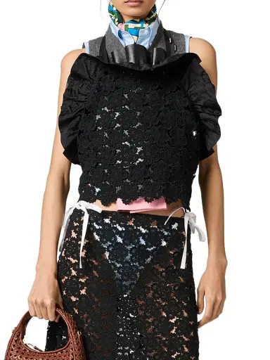 Miu Miu Women's Macramé Pinafore Top | Thumbnail 2 Miu Miu Women's Macramé Pinafore Top | Thumbnail 2
