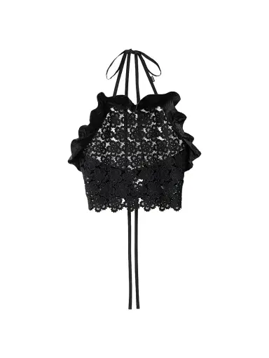 Miu Miu Women's Macramé Pinafore Top | Thumbnail 1 Miu Miu Women's Macramé Pinafore Top | Thumbnail 1