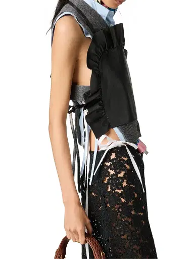 Miu Miu Women's Leather Top - Black | Thumbnail 3 Miu Miu Women's Leather Top - Black | Thumbnail 3
