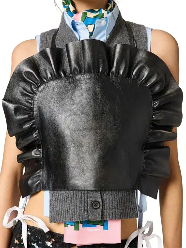 Miu Miu Women's Leather Top - Black | Thumbnail 5 Miu Miu Women's Leather Top - Black | Thumbnail 5