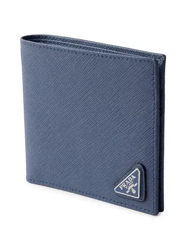 Prada Men's Saffiano Leather Wallet - Cyan Blue | Thumbnail 4 Prada Men's Saffiano Leather Wallet - Cyan Blue | Thumbnail 4