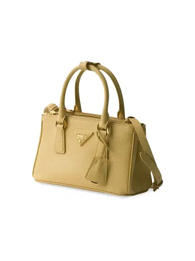 Prada Women's Galleria Saffiano Leather Mini Top Handle Bag - Yellow | Thumbnail 2 Prada Women's Galleria Saffiano Leather Mini Top Handle Bag - Yellow | Thumbnail 2