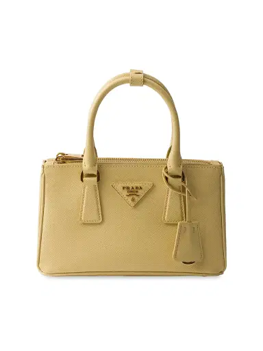 Prada Women's Galleria Saffiano Leather Mini Top Handle Bag - Yellow | Thumbnail 1 Prada Women's Galleria Saffiano Leather Mini Top Handle Bag - Yellow | Thumbnail 1