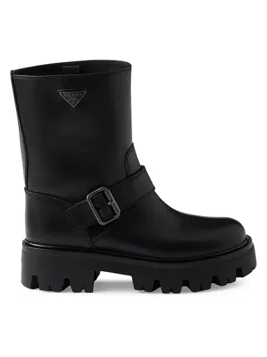 Prada Women's Leather Boots - Black | Thumbnail 1 Prada Women's Leather Boots - Black | Thumbnail 1