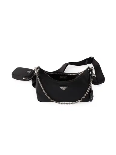 Prada Women's Re-Edition 2005 Nylon Shoulder Bag - Black Silver | Thumbnail 6 Prada Women's Re-Edition 2005 Nylon Shoulder Bag - Black Silver | Thumbnail 6