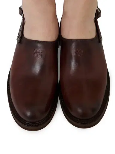 Miu Miu Women's Leather Mules with Buckle - Dark Brown | Thumbnail 4 Miu Miu Women's Leather Mules with Buckle - Dark Brown | Thumbnail 4