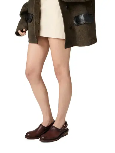 Miu Miu Women's Leather Mules with Buckle - Dark Brown | Thumbnail 5 Miu Miu Women's Leather Mules with Buckle - Dark Brown | Thumbnail 5