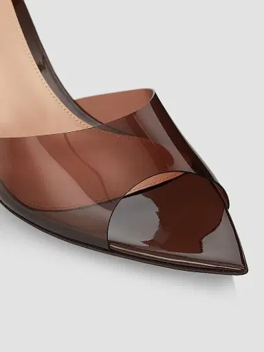 Gianvito Rossi Women's Elle 55MM Plexi Mules - Brown | Thumbnail 6 Gianvito Rossi Women's Elle 55MM Plexi Mules - Brown | Thumbnail 6
