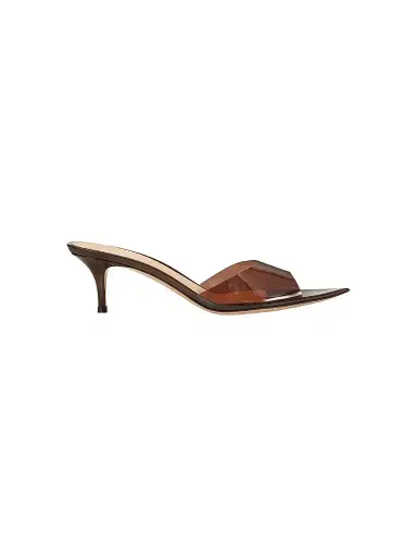 Gianvito Rossi Women's Elle 55MM Plexi Mules - Brown | Thumbnail 1 Gianvito Rossi Women's Elle 55MM Plexi Mules - Brown | Thumbnail 1