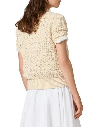 Miu Miu Women's Cotton Polo Shirt - Beige - Size 2 | Thumbnail 4 Miu Miu Women's Cotton Polo Shirt - Beige - Size 2 | Thumbnail 4