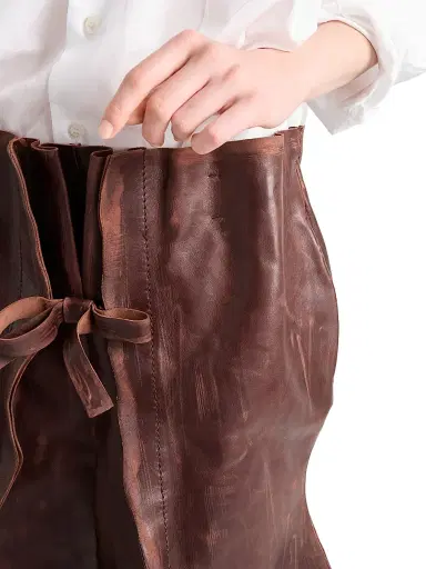 Prada Women's Leather Midi Skirt - Brown | Thumbnail 6 Prada Women's Leather Midi Skirt - Brown | Thumbnail 6
