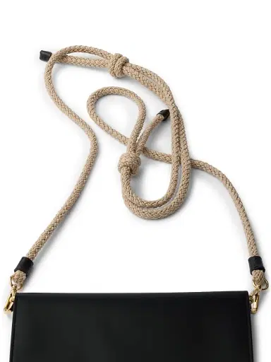 Prada Women's Leather Wallet with Shoulder Strap - Black | Thumbnail 5 Prada Women's Leather Wallet with Shoulder Strap - Black | Thumbnail 5