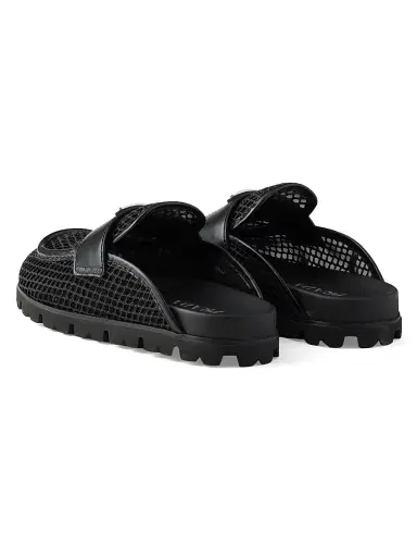 Prada Women's Mesh Fabric Mules - Black | Thumbnail 3 Prada Women's Mesh Fabric Mules - Black | Thumbnail 3
