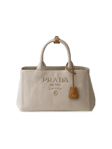 Prada Women's Jardinière Cotton Canvas Tote Bag - Beige | Thumbnail 1 Prada Women's Jardinière Cotton Canvas Tote Bag - Beige | Thumbnail 1