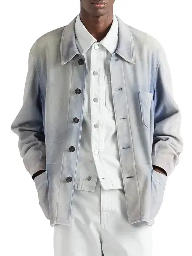 Prada Men's Suede Caban Jacket - Blue - Size 36 | Thumbnail 2 Prada Men's Suede Caban Jacket - Blue - Size 36 | Thumbnail 2