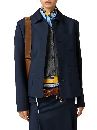 Miu Miu Women's Single-Breasted Kid Mohair Blazer | Thumbnail 2 Miu Miu Women's Single-Breasted Kid Mohair Blazer | Thumbnail 2
