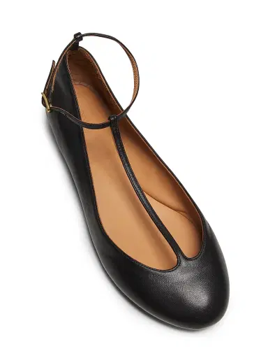 Odissì Women's Calla Leather T-Strap Ballet Flats | Thumbnail 4 Odissì Women's Calla Leather T-Strap Ballet Flats | Thumbnail 4