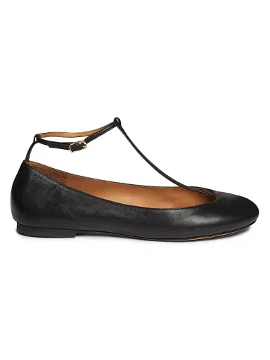 Odissì Women's Calla Leather T-Strap Ballet Flats | Thumbnail 1 Odissì Women's Calla Leather T-Strap Ballet Flats | Thumbnail 1