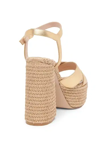 Gianvito Rossi Women's Bebe Leather & Raffia Platform Sandals | Thumbnail 3 Gianvito Rossi Women's Bebe Leather & Raffia Platform Sandals | Thumbnail 3