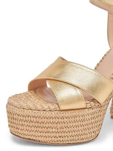 Gianvito Rossi Women's Bebe Leather & Raffia Platform Sandals | Thumbnail 5 Gianvito Rossi Women's Bebe Leather & Raffia Platform Sandals | Thumbnail 5