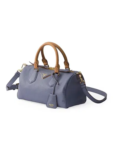 Prada Women's Leather Top-Handle Bag - Blue | Thumbnail 2 Prada Women's Leather Top-Handle Bag - Blue | Thumbnail 2