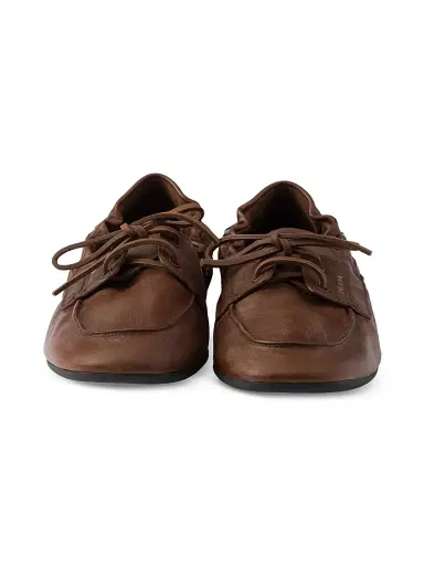 Prada Women's Shuffle Antiqued Leather Boat Loafers | Thumbnail 2 Prada Women's Shuffle Antiqued Leather Boat Loafers | Thumbnail 2