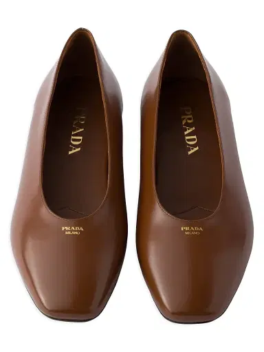 Prada Women's Brushed Leather Ballerinas - Brown - Size 11 | Thumbnail 2 Prada Women's Brushed Leather Ballerinas - Brown - Size 11 | Thumbnail 2