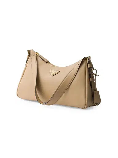 Prada Women's Aimee Medium Leather Shoulder Bag - Dark Beige | Thumbnail 2 Prada Women's Aimee Medium Leather Shoulder Bag - Dark Beige | Thumbnail 2