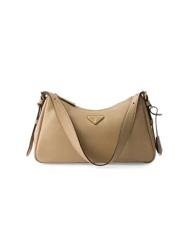 Prada Women's Aimee Medium Leather Shoulder Bag - Dark Beige | Thumbnail 1 Prada Women's Aimee Medium Leather Shoulder Bag - Dark Beige | Thumbnail 1