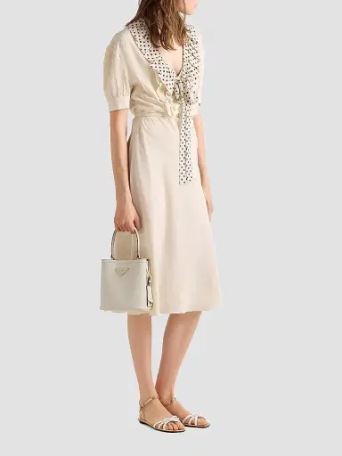 Prada Women's Panier Saffiano Leather Bucket Bag - Beige | Thumbnail 2 Prada Women's Panier Saffiano Leather Bucket Bag - Beige | Thumbnail 2