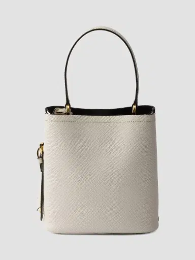 Prada Women's Panier Saffiano Leather Bucket Bag - Beige | Thumbnail 6 Prada Women's Panier Saffiano Leather Bucket Bag - Beige | Thumbnail 6