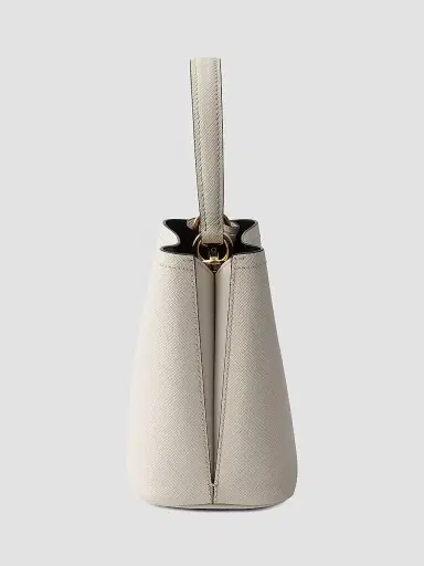 Prada Women's Panier Saffiano Leather Bucket Bag - Beige | Thumbnail 8 Prada Women's Panier Saffiano Leather Bucket Bag - Beige | Thumbnail 8
