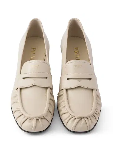 Prada Women's Leather Loafers - Beige Khaki - Size 9.5 | Thumbnail 4 Prada Women's Leather Loafers - Beige Khaki - Size 9.5 | Thumbnail 4