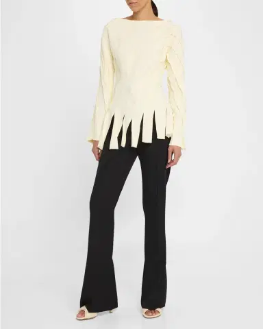 Bottega Veneta Wool Twill Flare Trousers | Thumbnail 2 Bottega Veneta Wool Twill Flare Trousers | Thumbnail 2
