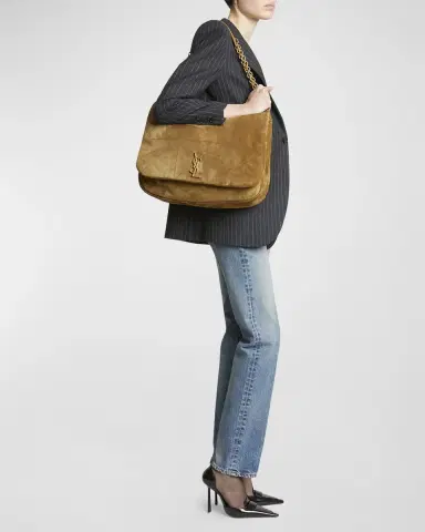 Saint Laurent Jamie 4.3 Maxi YSL Shoulder Bag in Quilted Suede | Thumbnail 2 Saint Laurent Jamie 4.3 Maxi YSL Shoulder Bag in Quilted Suede | Thumbnail 2