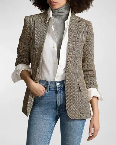 Polo Ralph Lauren Single-Breasted Herringbone Blazer | Thumbnail 4 Polo Ralph Lauren Single-Breasted Herringbone Blazer | Thumbnail 4