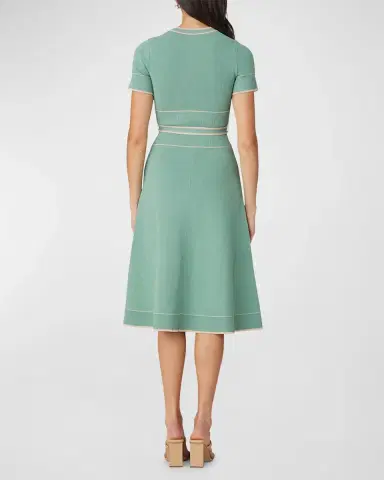 Shoshanna Addison Ribbed A-Line Midi Dress | Thumbnail 2 Shoshanna Addison Ribbed A-Line Midi Dress | Thumbnail 2