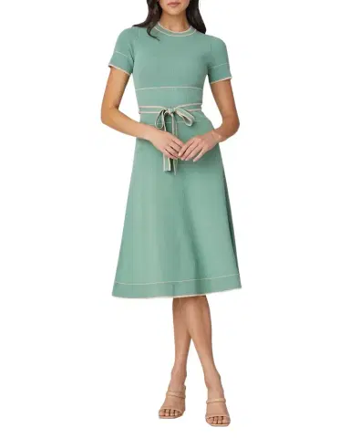 Shoshanna Addison Ribbed A-Line Midi Dress | Thumbnail 1 Shoshanna Addison Ribbed A-Line Midi Dress | Thumbnail 1