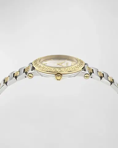 Versace 35mm Greca Sphere Watch with Bracelet Strap, Steel/Gold | Thumbnail 3 Versace 35mm Greca Sphere Watch with Bracelet Strap, Steel/Gold | Thumbnail 3