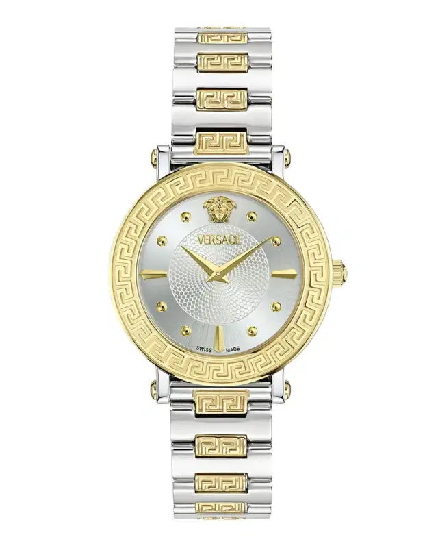 35mm Greca Sphere Watch with Bracelet Strap, Steel/Gold 35mm Greca Sphere Watch with Bracelet Strap, Steel/Gold